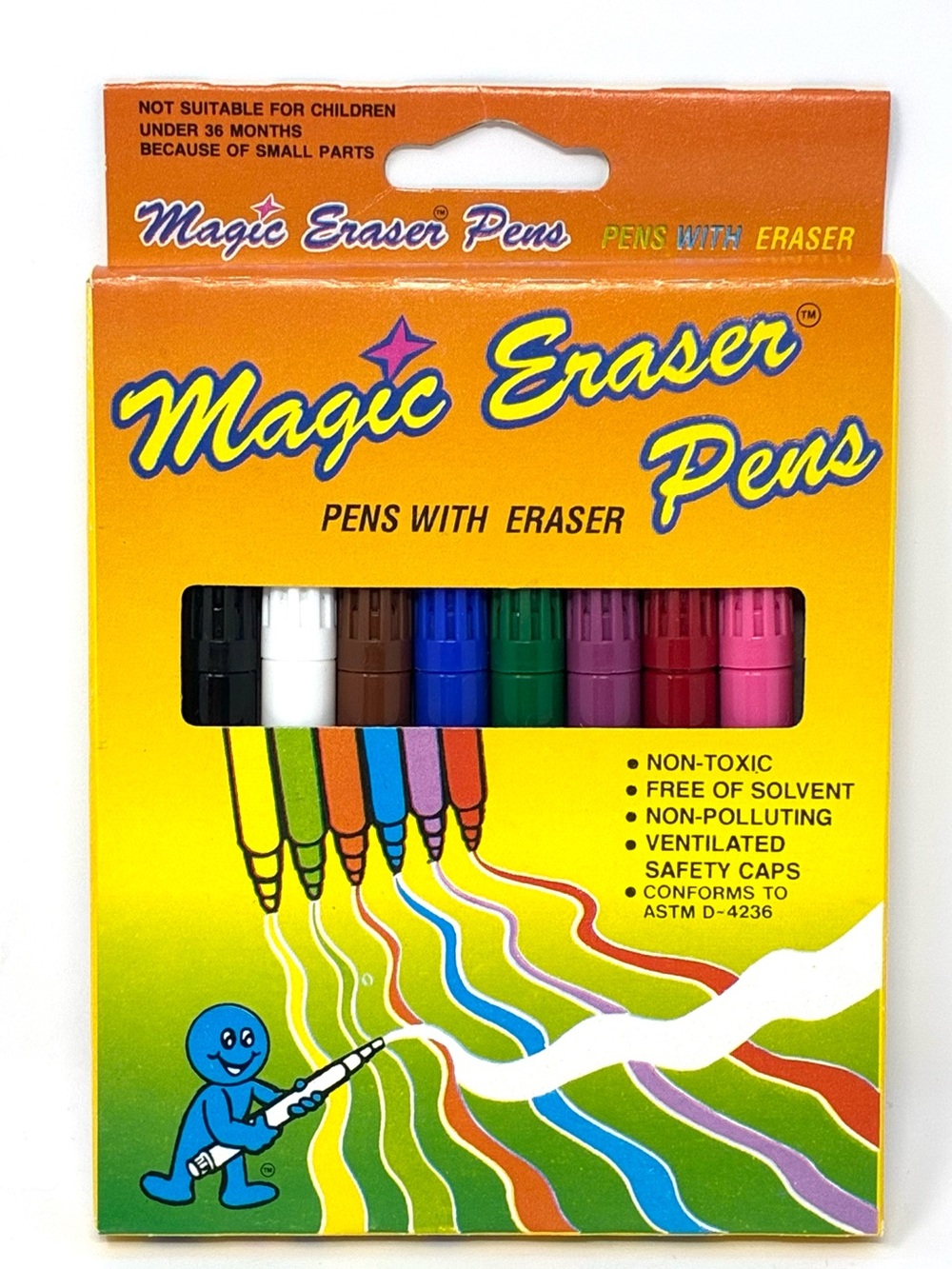 Magic Eraser Pens with Eraser Craft Markers, Multicolor Set, 1990’s Vintage